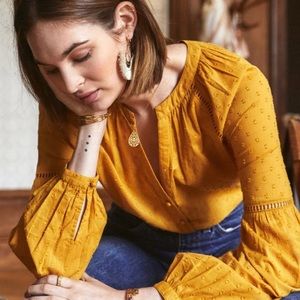 Sezane Saffron Cotton Top Size 38/ S